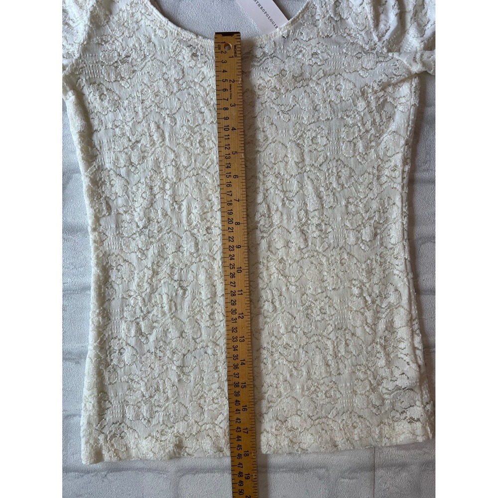 NWT Anthropologie Pure + Good Floral Lace Top Small Coquette fairy quiet luxury - Picture 7 of 7